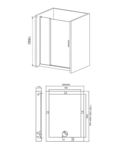Душевая дверь Good Door Pandora WTW-140-T-CH 140 профиль Хром стекло с узором Тростник
