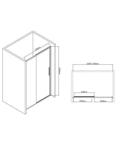 Душевая дверь 130 см Vincea Slim-U VDS-2SU130CL прозрачное