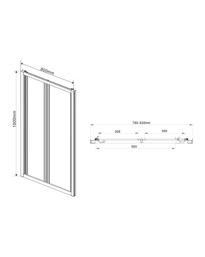 Душевая дверь 80 см Vincea Garda VDB-1G800CH шиншилла