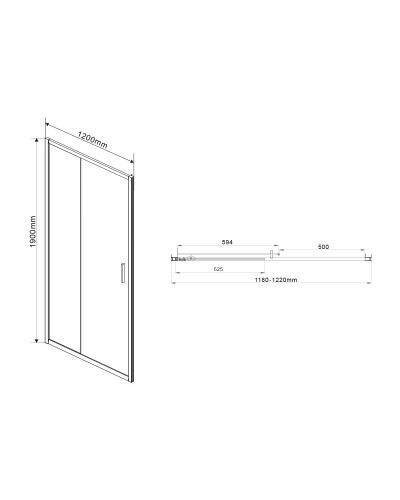 Душевая дверь 120 см Vincea Garda VDS-1G120CLB прозрачное