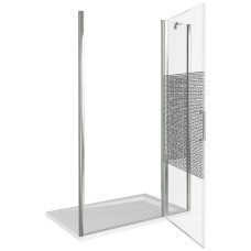 Душевая дверь в нишу Good Door Fantasy WTW-140-F-CH 140 профиль Хром стекло прозрачное с рисунком