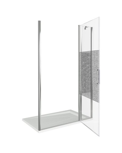 Душевая дверь в нишу Good Door Fantasy WTW-140-F-CH 140 профиль Хром стекло прозрачное с рисунком