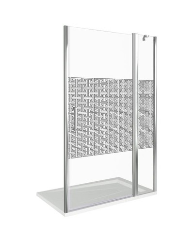 Душевая дверь в нишу Good Door Fantasy WTW-140-F-CH 140 профиль Хром стекло прозрачное с рисунком