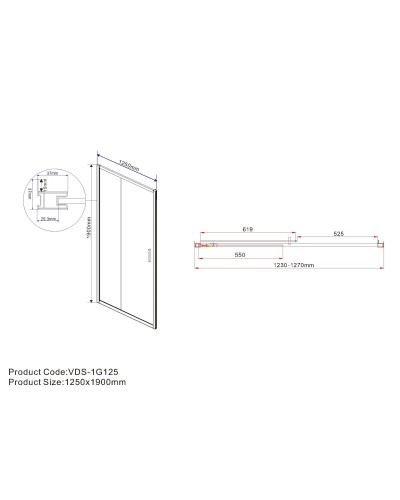 Душевая дверь 125 см Vincea Garda VDS-1G125CL прозрачное