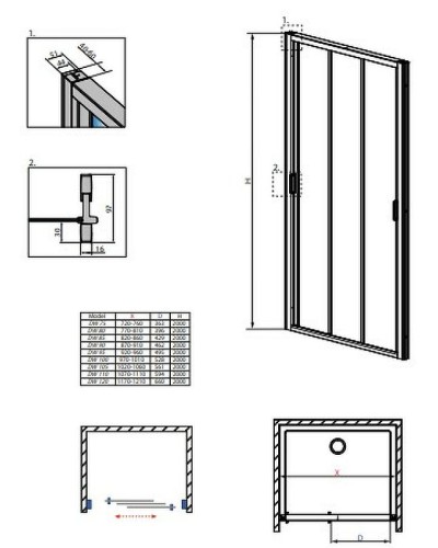 Душевая дверь Radaway EVO DW 100 335100-01-01 профиль Хром стекло прозрачное