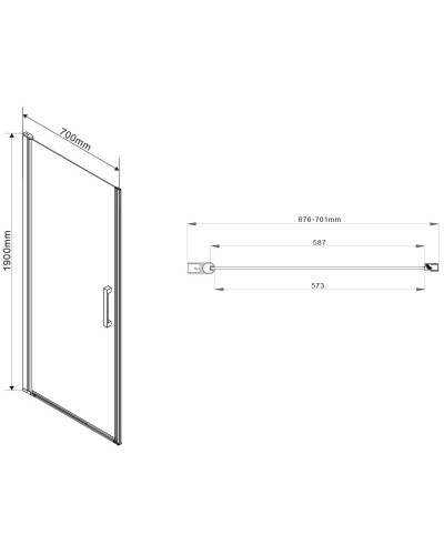 Душевая дверь 70 см Vincea Orta VPP-1O700CH-L шиншилла
