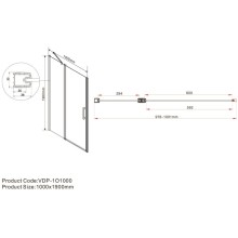 Душевая дверь 100 см Vincea Orta VPP-1O100CL прозрачное