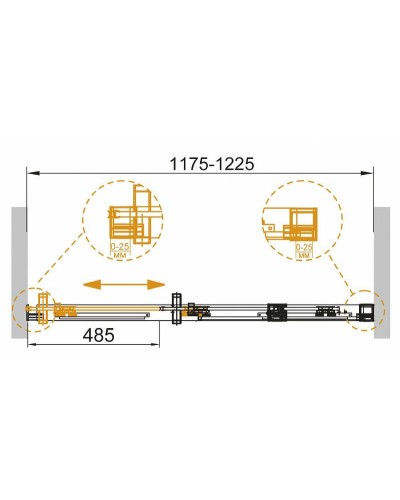 Душевая дверь Cezares Duet Soft 120 DUET SOFT-BF-1-120-C-Cr профиль Хром стекло прозрачное