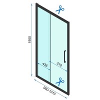 Душевая дверь 100 см Rea Rapid Slide REA-K5611 прозрачное