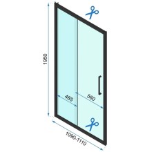 Душевая дверь 110 см Rea Rapid Slide REA-K5613 прозрачное