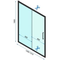 Душевая дверь 130 см Rea Rapid Slide REA-K5615 прозрачное