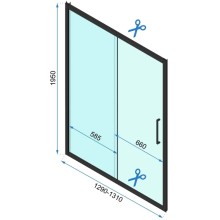 Душевая дверь 130 см Rea Rapid Slide REA-K5615 прозрачное