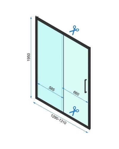 Душевая дверь 130 см Rea Rapid Slide REA-K5615 прозрачное
