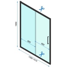 Душевая дверь 140 см Rea Rapid Slide REA-K5616 прозрачное