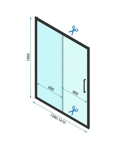 Душевая дверь 140 см Rea Rapid Slide REA-K5616 прозрачное