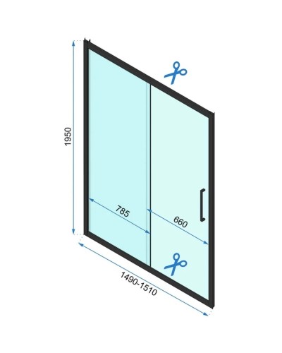 Душевая дверь 150 см Rea Rapid Slide REA-K5617 прозрачное