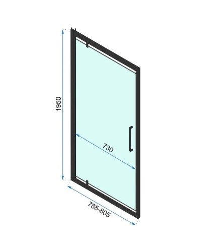 Душевая дверь 80 см Rea Rapid Swing REA-K6408 прозрачное