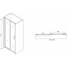 Душевая дверь 140 см Abber Schwarzer Diamant AG30140B прозрачное