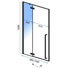 Душевая дверь 100 см Rea Fargo REA-K6330 прозрачное