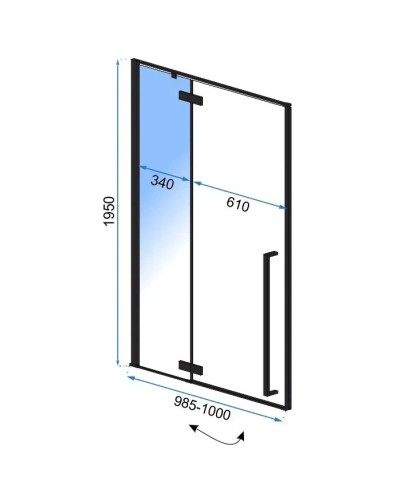 Душевая дверь 100 см Rea Fargo REA-K6330 прозрачное