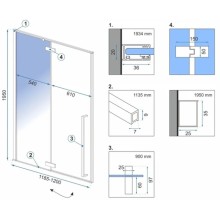 Душевая дверь 120 см Rea Fargo REA-K6328 прозрачное