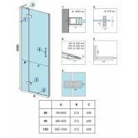 Душевая дверь 100 см Rea Hugo REA-K8413 прозрачное