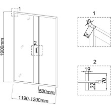 Душевая дверь 120 см Niagara NG-42-12AG прозрачное