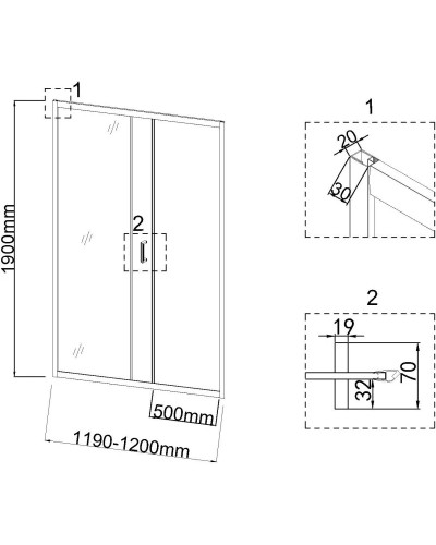 Душевая дверь 120 см Niagara NG-42-12AG прозрачное