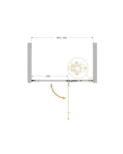 Душевая дверь в нишу CEZARES LINER-B-12-90-C-NERO-R правая