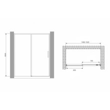 Душевая дверь 150 см Abber Komfort AG93150B прозрачное