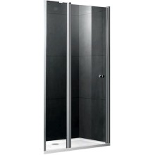 Душевая дверь в нишу Gemy New Rockcoco 100х190 латунный кронштейн профиль Хром стекло прозрачное