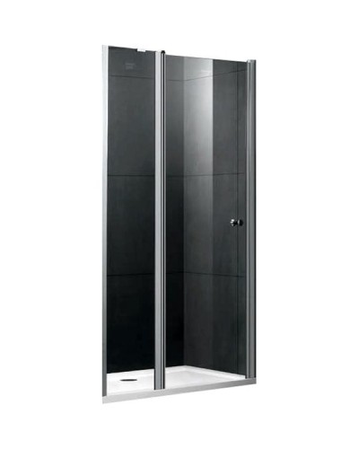 Душевая дверь в нишу Gemy New Rockcoco 100х190 латунный кронштейн профиль Хром стекло прозрачное