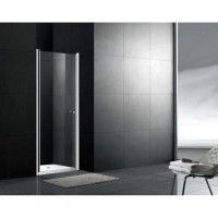 Душевая дверь в нишу Gemy New Rockcoco 100х190 профиль Хром стекло прозрачное