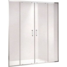 Душевая дверь в нишу Gemy Victoria 150х190 две раздвижные двери профиль Хром стекло прозрачное