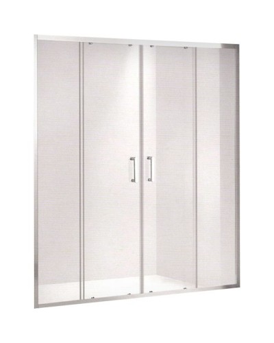 Душевая дверь в нишу Gemy Victoria 150х190 две раздвижные двери профиль Хром стекло прозрачное