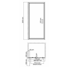Душевая дверь WasserKRAFT Salm 90 27I04 профиль Хром стекло прозрачное