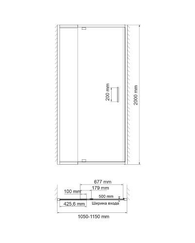 Душевая дверь WasserKRAFT Berkel 110 48P13 профиль Хром стекло прозрачное