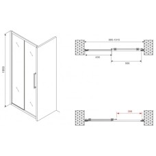 Душевая дверь 100 см Abber Schwarzer Diamant AG30100BMH матовое