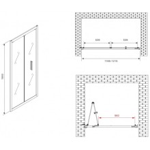 Душевая дверь 120 см Abber Sonnenstrand AG07120B прозрачное