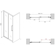 Душевая дверь 100 см Abber Schwarzer Diamant AG30110BMH матовое
