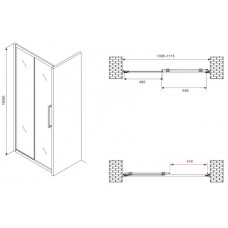 Душевая дверь 100 см Abber Schwarzer Diamant AG30110BMH матовое