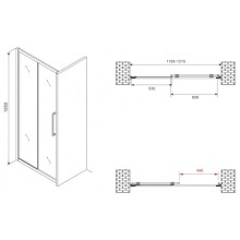Душевая дверь 120 см Abber Schwarzer Diamant AG30120BMH матовое