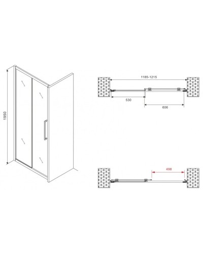 Душевая дверь 120 см Abber Schwarzer Diamant AG30120BMH матовое