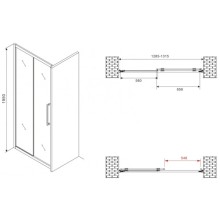 Душевая дверь 130 см Abber Schwarzer Diamant AG30130BMH матовое