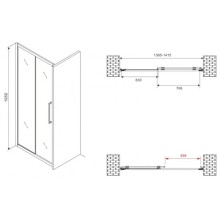 Душевая дверь 140 см Abber Schwarzer Diamant AG30100BMH матовое