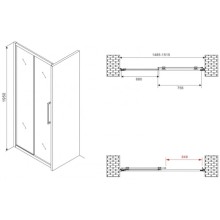 Душевая дверь 150 см Abber Schwarzer Diamant AG30150BMH матовое