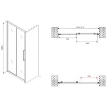 Душевая дверь 160 см Abber Schwarzer Diamant AG30160BMH матовое