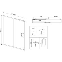 Душевая дверь 110 см Vincea City VDS-5CT110CL прозрачное