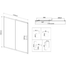 Душевая дверь 120 см Vincea City VDS-5CT120CLB прозрачное