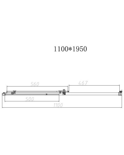 Душевая дверь 110 см Vincea Slim-N VDS-4SN110CLB прозрачное